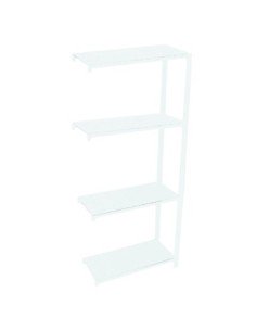 Estantería SIMONOFFICE OFFICLICK 4/300 metal a.m. Blanco/blanco | Estantería metálica OFFICLICK sin tornillos para oficina