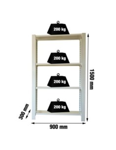 Estantería SIMONOFFICE OFFICLICK 4/300 metal i.m. Gris/gris | Estantería metálica OFFICLICK sin tornillos para oficina