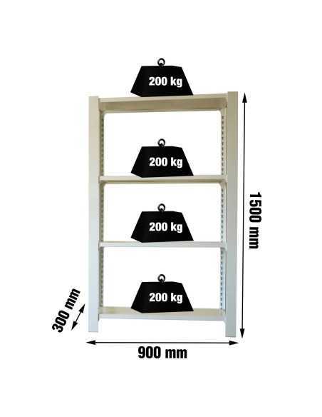 Estantería SIMONOFFICE OFFICLICK 4/400 metal i.m. Gris/gris | Estantería metálica OFFICLICK sin tornillos para oficina