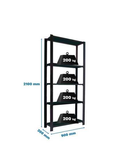 Estantería SIMONRACK Officlick 5/300 metal i.m. Antracita/antracita