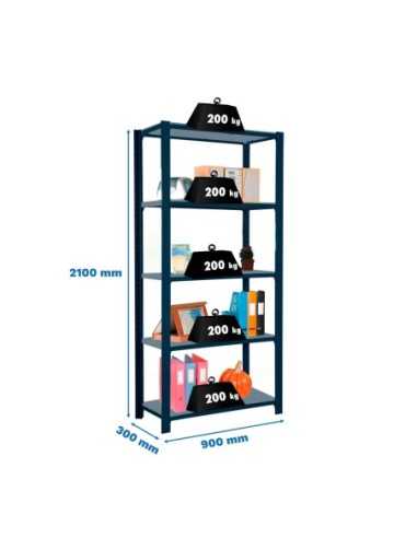 Estantería SIMONRACK Officlick 5/300 metal i.m. Antracita/galva