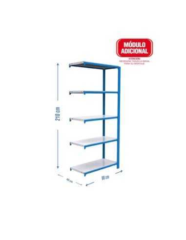 Estantería SIMONOFFICE OFFICLICK 5/400 metal a.m. Azul/blanco | Estantería metálica OFFICLICK sin tornillos para oficina