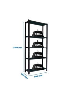 Estantería SIMONRACK Officlick 5/400 metal i.m. Antracita/antracita