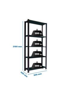 Estantería SIMONRACK Officlick 5/400 metal i.m. Antracita/antracita