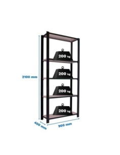 Estantería SIMONRACK Officlick 5/400 metal i.m. Antracita/galva