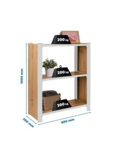 Estantería SIMONRACK Officlick 3/300 wood 800 gris/roble nodi | Mesa de trabajo SimonRack profesional y resistente