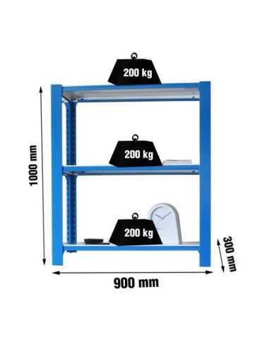 Estantería SIMONRACK Officlick 3/300 wood i.m. Azul/blanco | Estantería metálica SimonRack para cargas de 300 kg