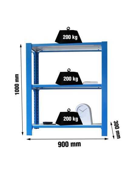 Estantería SIMONRACK Officlick 3/300 wood i.m. Azul/blanco | Estantería metálica SimonRack para cargas de 300 kg