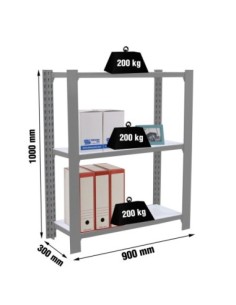 Estantería SIMONRACK Officlick 3/300 wood i.m. Gris/blanco | Estantería metálica SimonRack para cargas de 300 kg