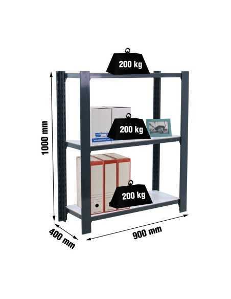 Estantería SIMONRACK Officlick 3/400 wood i.m. Antracita/blanco