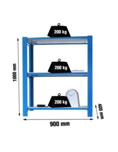 Estantería SIMONRACK Officlick 3/400 wood i.m. Azul/blanco | Estantería metálica SimonRack para cargas de 300 kg