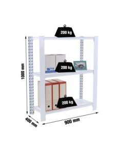 Estantería SIMONRACK Officlick 3/400 wood i.m. Blanco/blanco | Estantería metálica SimonRack para cargas de 300 kg