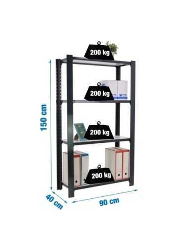 Estantería SIMONRACK Officlick 4/300 wood i.m. Antracita/blanco