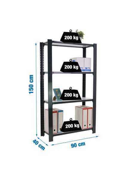Estantería SIMONRACK Officlick 4/300 wood i.m. Antracita/blanco