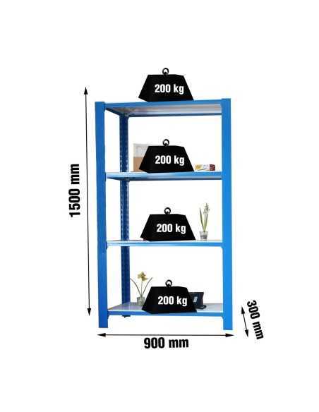 Estantería SIMONRACK Officlick 4/300 wood i.m. Azul/blanco | Estantería metálica SimonRack para cargas de 300 kg