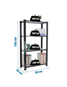 Estantería SIMONRACK Officlick 4/400 wood i.m. Antracita/blanco
