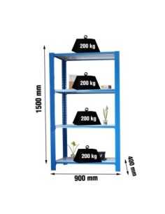 Estantería SIMONRACK Officlick 4/400 wood i.m. Azul/blanco | Estantería metálica SimonRack para cargas de 300 kg
