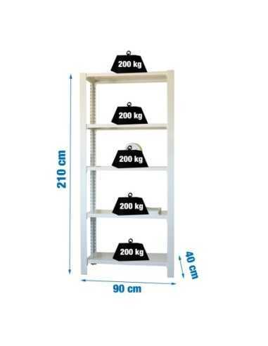 Estantería SIMONRACK Officlick 5/300 wood i.m. Blanco/blanco | Estantería metálica SimonRack para cargas de 300 kg