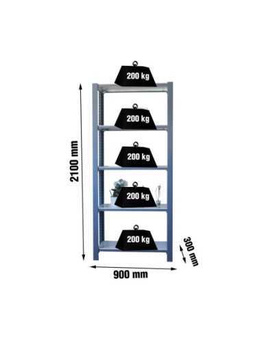 Estantería SIMONRACK Officlick 5/300 wood i.m. Gris/blanco | Estantería metálica SimonRack para cargas de 300 kg