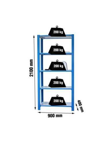 Estantería SIMONRACK Officlick 5/400 wood i.m. Azul/blanco | Estantería metálica SimonRack para cargas de 300 kg