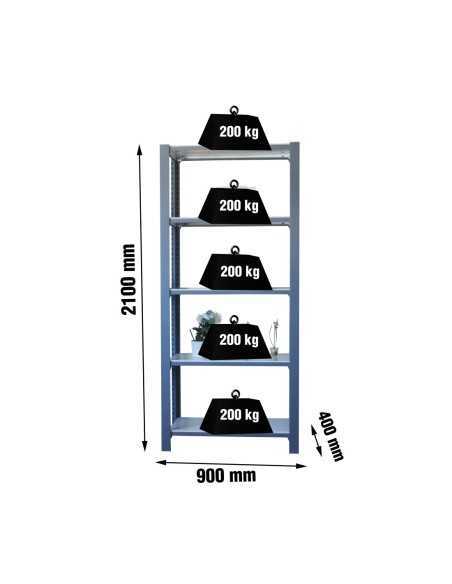 Estantería SIMONRACK Officlick 5/400 wood i.m. Gris/blanco | Estantería metálica SimonRack para cargas de 300 kg