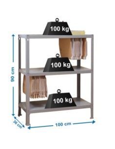 Estantería SIMONRACK Fileclick plus 3/360 gris | Estantería metálica SimonRack para cargas de 300 kg