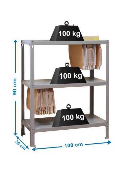 Estantería SIMONRACK Fileclick plus 3/360 gris | Estantería metálica SimonRack para cargas de 300 kg