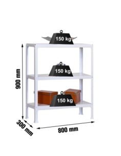 Estantería SIMONRACK Simonhome click mini 3/300 blanco | Estantería metálica SimonRack para cargas de 300 kg