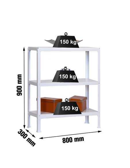 Estantería SIMONRACK Simonhome click mini 3/300 blanco | Estantería metálica SimonRack para cargas de 300 kg