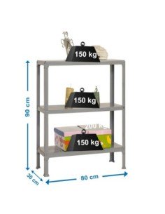 Estantería SIMONRACK Simonhome click mini 3/300 gris | Estantería metálica SimonRack para cargas de 300 kg