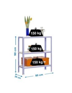 Estantería SIMONRACK Simonhome click mini 3/300 violeta/blanco | Estantería metálica SimonRack para cargas de 300 kg