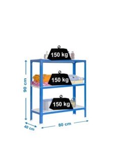 Estantería SIMONRACK Simonhome click mini 3/400 azul/blanco | Estantería metálica SimonRack para cargas de 300 kg