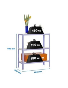 Estantería SIMONRACK Simonhome click mini 3/400 violeta/blanco | Estantería metálica SimonRack para cargas de 300 kg