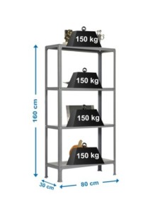 Estantería SIMONRACK Simonhome click mini 4/300 gris | Estantería metálica SimonRack para cargas de 300 kg