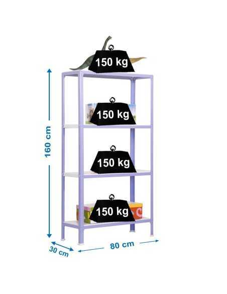 Estantería SIMONRACK Simonhome click mini 4/300 violeta/blanco | Estantería metálica SimonRack para cargas de 300 kg