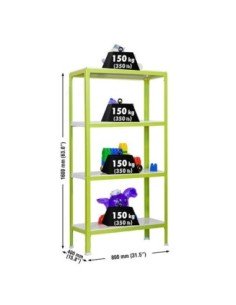 Estantería SIMONRACK Simonhome click mini 4/400 verde/blanco | Estantería metálica SimonRack para cargas de 300 kg