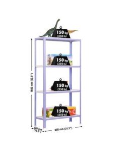 Estantería SIMONRACK Simonhome click mini 4/400 violeta/blanco | Estantería metálica SimonRack para cargas de 300 kg