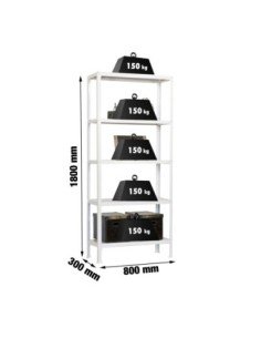 Estantería SIMONRACK Simonhome click mini 5/300 blanco | Estantería metálica SimonRack para cargas de 300 kg