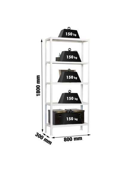 Estantería SIMONRACK Simonhome click mini 5/300 blanco | Estantería metálica SimonRack para cargas de 300 kg