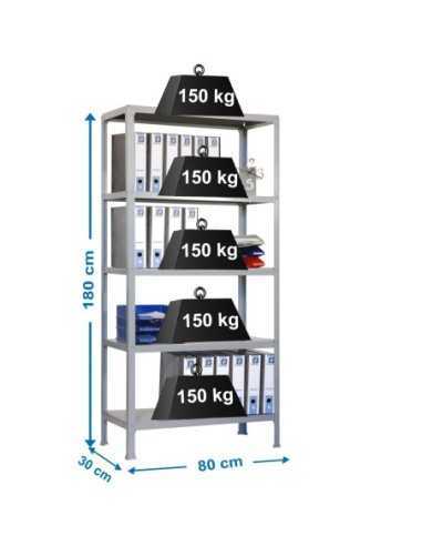 Estantería SIMONRACK Simonhome click mini 5/300 gris | Estantería metálica SimonRack para cargas de 300 kg