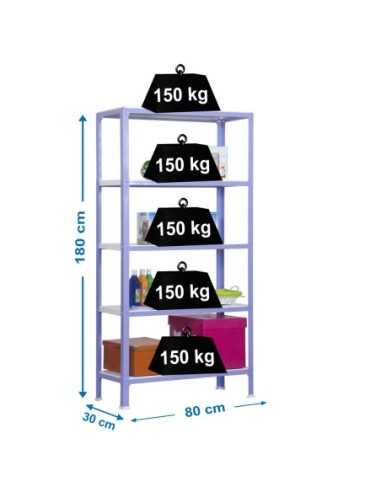 Estantería SIMONRACK Simonhome click mini 5/300 violeta/blanco | Estantería metálica SimonRack para cargas de 300 kg
