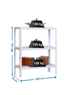 Estantería SIMONRACK Simonhome click plus 3/300 blanco | Estantería metálica SimonRack para cargas de 300 kg
