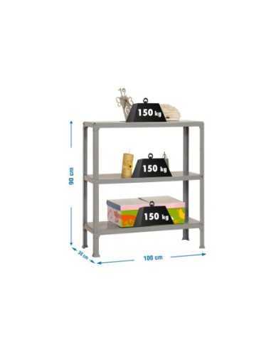 Estantería SIMONRACK Simonhome click plus 3/300 gris | Estantería metálica SimonRack para cargas de 300 kg