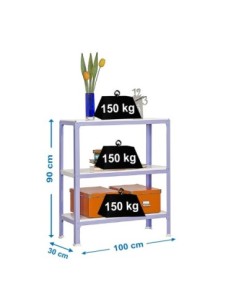Estantería SIMONRACK Simonhome click plus 3/300 violeta/blanco | Estantería metálica SimonRack para cargas de 300 kg