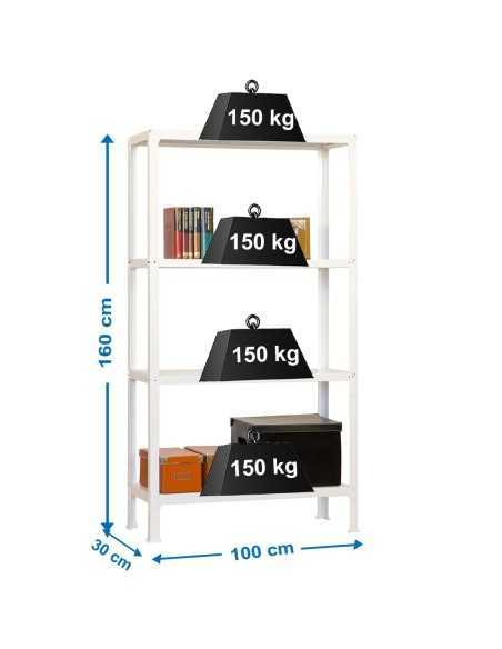 Estantería SIMONRACK Simonhome click plus 4/300 blanco | Estantería metálica SimonRack para cargas de 300 kg