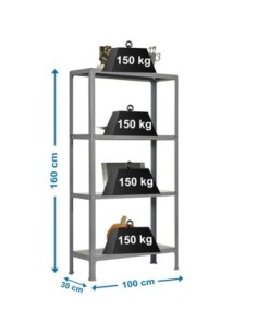 Estantería SIMONRACK Simonhome click plus 4/300 gris | Estantería metálica SimonRack para cargas de 300 kg