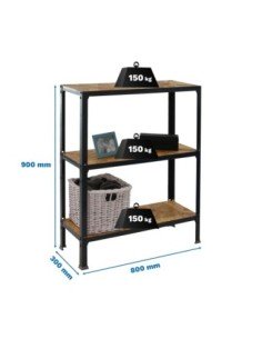 Estantería SIMONRACK Simonhome click wood mini 3/300 antracita/osb | Mesa de trabajo SimonRack profesional y resistente
