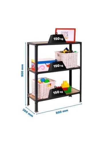 Estantería SIMONRACK Simonhome click wood mini 3/300 antracita/roble no | Mesa de trabajo SimonRack profesional y resistente