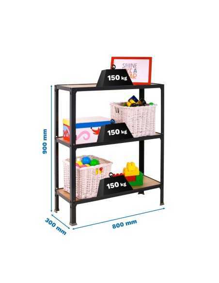 Estantería SIMONRACK Simonhome click wood mini 3/300 antracita/roble no | Mesa de trabajo SimonRack profesional y resistente