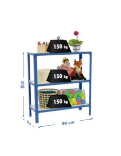 Estantería SIMONRACK Simonhome click wood mini 3/300 azul/blanco | Mesa de trabajo SimonRack profesional y resistente